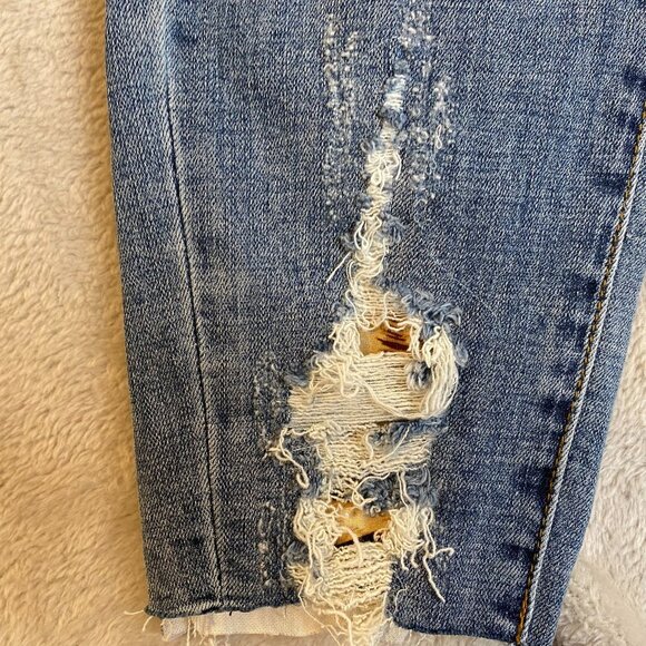 KanCan Women's Jeans 30x26 Mid-Rise Destroyed Skinny With Leopard Print Patches - Picture 7 of 16